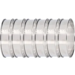 6 st Crumpet-ringar Dubbel volym Enkel urtagning DIY rostfritt stål Engelska muffinsringar för mattillverkningsverktyg 10 cm / 3,9 tum