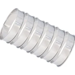 6 st Crumpet-ringar Dubbel volym Enkel urtagning DIY rostfritt stål Engelska muffinsringar för mattillverkningsverktyg 10 cm / 3,9 tum