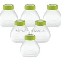 6 st Drickyoghurtflaskor - SEB - För yoghurttillverkare - Grön