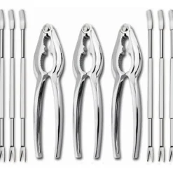 12 ST Fisk och skaldjursverktyg Krabba Sheller gafflar Set Öppnare Skaldjur Hummer Ben Sheller Kökstillbehör