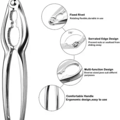 12 ST Fisk och skaldjursverktyg Krabba Sheller gafflar Set Öppnare Skaldjur Hummer Ben Sheller Kökstillbehör