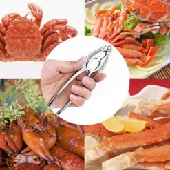 12 ST Fisk och skaldjursverktyg Krabba Sheller gafflar Set Öppnare Skaldjur Hummer Ben Sheller Kökstillbehör