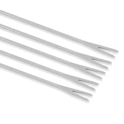 6 st fonduegafflar i rostfritt stål Ostfonduepinnar Smore-pinnar med trähandtag Värmebeständig för chokladost