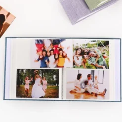 2 st fotoalbum (beige färg) – rymmer upp till 200 15 cm foton, juteöverdraget fotoalbum, minnesbok, stor