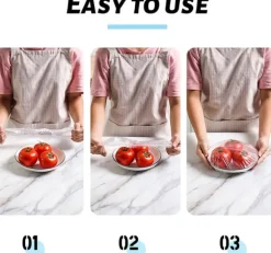 50 st fräscha förvaringspåsar, elastiska matskyddspåse med plastfolie