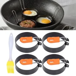 4 st äggformar Enkel urformning Bra värmeisolering Säker ofarlig cirkel äggkokare med borste
