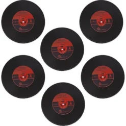 10 st glasunderlägg - Vinylskiva