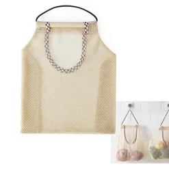 3 st hängande nätförvaringspåsar för frukt för potatis, lök, grönsaker, återanvändbara nätförvaringspåsar