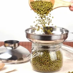 2 st hushålls rostfritt stål bred mun konserveringstratt kopp hopprar kökstillbehör