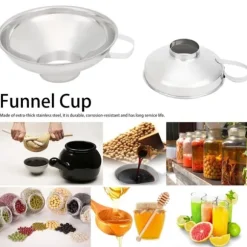 2 st hushålls rostfritt stål bred mun konserveringstratt kopp hopprar kökstillbehör