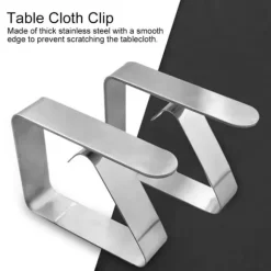 4 st hushållsduk i rostfritt stål halkfria klämmor dukklämma