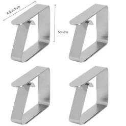 4 st hushållsduk i rostfritt stål halkfria klämmor dukklämma