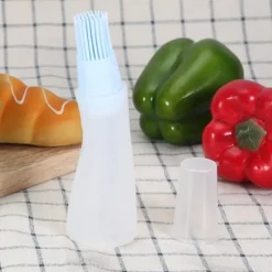 2 st hushållsgrill silikonolja flaska med borste kök bakning grillverktyg blå