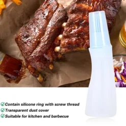 2 st hushållsgrill silikonolja flaska med borste kök bakning grillverktyg blå
