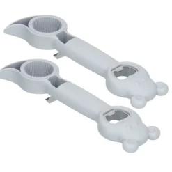 2 st 4-i-1-burköppnare universell bärbar manuell flasköppnare för drycker grå