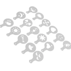 16 ST Kaffeschabloner Multipurpose tårtdekorationsschabloner för DIY Kaffekaka Fondant Choklad Cappuccino