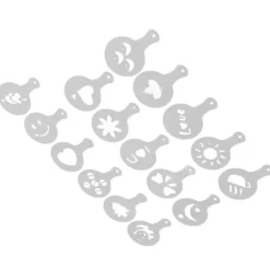 16 ST Kaffeschabloner Multipurpose tårtdekorationsschabloner för DIY Kaffekaka Fondant Choklad Cappuccino