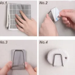 5 st kökssvamphållare, självhäftande svamphållare, vattentät svamphållare i rostfritt stål, för kökstillbehör