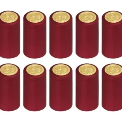 100 st krympsäkert vinflaskskydd, krympskydd för vinkällare och kök, röd 30 mm