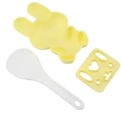 3 st livsmedelsgodkänd PP tecknad kaninmodell sushirisform gör-det-själv-hantverk onigiri-verktyg (gul)