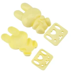 3 st livsmedelsgodkänd PP tecknad kaninmodell sushirisform gör-det-själv-hantverk onigiri-verktyg (gul)