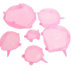 6 st. matförslutningslock expanderbart återanvändbart grönsaks- och fruktförslutningslock för köksbruk rosa