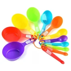 12 st matskedar mätkopp set plast PP graderad måttsked för konditori kök bakverktyg