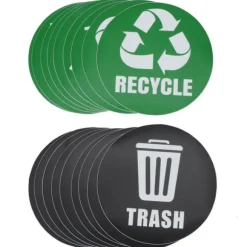 18 st miljöetiketter återvinn skräp dekaler självhäftande vattentät papperskorgdekor