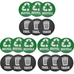 18 st miljöetiketter återvinn skräp dekaler självhäftande vattentät papperskorgdekor