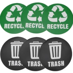 18 st miljöetiketter återvinn skräp dekaler självhäftande vattentät papperskorgdekor