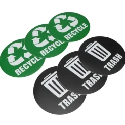 18 st miljöetiketter återvinn skräp dekaler självhäftande vattentät papperskorgdekor