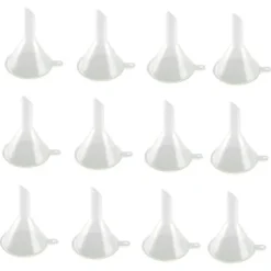 30 st minitrattar i genomskinlig plast. Lämpliga för flaskor, fyllning av laboratorievätskor, eteriska oljor, sandmålning, parfym etc.