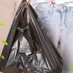 50 st papperskorgspåse svart papperskorgspåse förtjockad PE stor kapacitet västtyp papperskorgsfoder för hemkök kontor