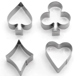 4 st Pepparkaksform Kakform motiv poker kortlek i rostfritt stål