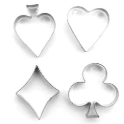 4 st Pepparkaksform Kakform motiv poker kortlek i rostfritt stål