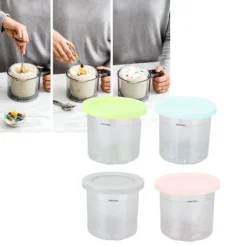 4 st. plastglassburkar, ersättning för Ninja NC299AMZ NC300s-serien Creami-glassmaskiner