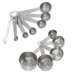 12 st rostfria måttkoppar skedar set köksverktyg för matlagning och bakning