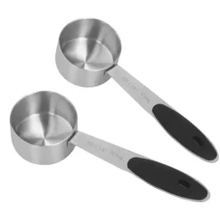 2 st rostfritt stål kaffemåttskopa 1/8 kopp 30 ml mätsked matsked för kaffebönor mjölkpulver te