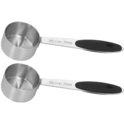 2 st rostfritt stål kaffemåttskopa 1/8 kopp 30 ml mätsked matsked för kaffebönor mjölkpulver te