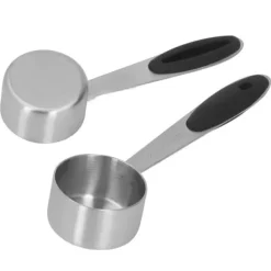 2 st rostfritt stål kaffemåttskopa 1/8 kopp 30 ml mätsked matsked för kaffebönor mjölkpulver te