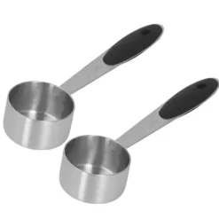 2 st rostfritt stål kaffemåttskopa 1/8 kopp 30 ml mätsked matsked för kaffebönor mjölkpulver te