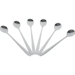 6 st rostfritt stål snygg långt handtag latte glass sundae kaffe soppsked teskedar nya