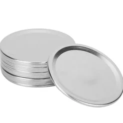 24 st runda delade lock för konservburkar, förvaringslock för vanlig burk med bred öppning (silver 86 mm)