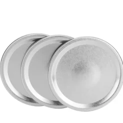 24 st runda delade lock för konservburkar, förvaringslock för vanlig burk med bred öppning (silver 86 mm)