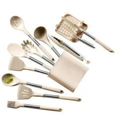 13 st Set Köksredskap Rostfritt stål Silikonsked Spatel Slev Köksredskap Set