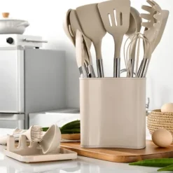 13 st Set Köksredskap Rostfritt stål Silikonsked Spatel Slev Köksredskap Set