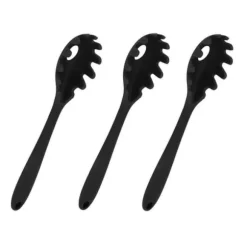 3 st silikon spagetti sked allt i 1 livsmedelsklass värmebeständig silikon spaghetti nudlar sked gaffel köksredskap svart