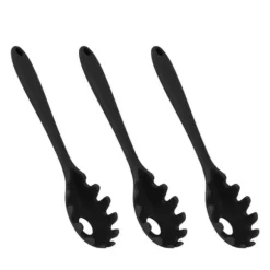 3 st silikon spagetti sked allt i 1 livsmedelsklass värmebeständig silikon spaghetti nudlar sked gaffel köksredskap svart