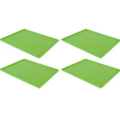 4 st silikon torkmattor livsmedelskvalitet hög temperaturbeständighet förhindrar klibbning frukttorkbrickor med kant grön