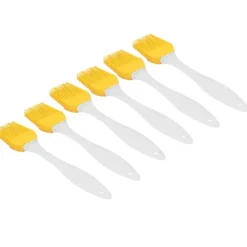 6 st silikonoljeborste livsmedelskvalitet värmebeständig gul köksredskap grill bakborste